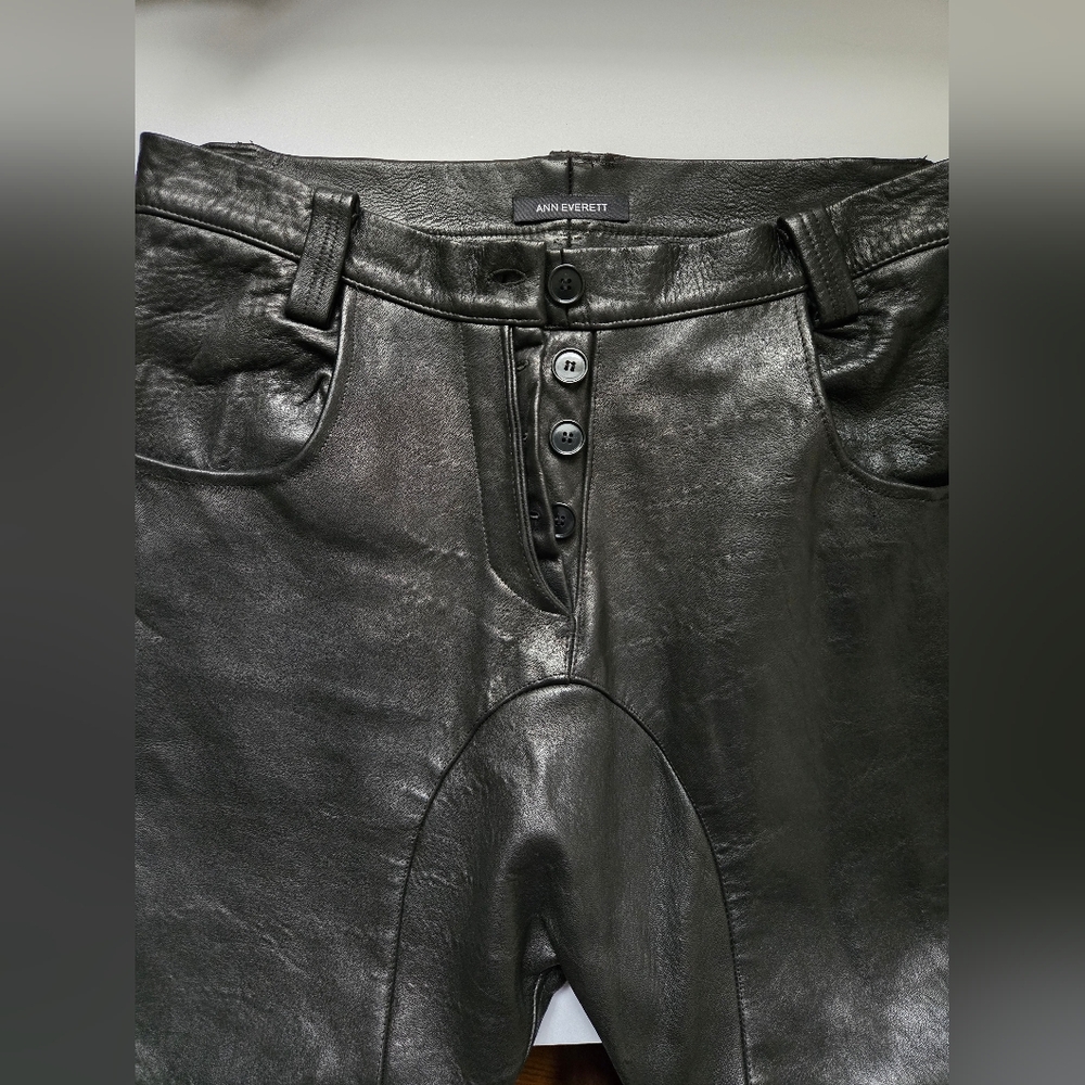 Ann Everett Leather Barrel Pant - Picture 3 of 8